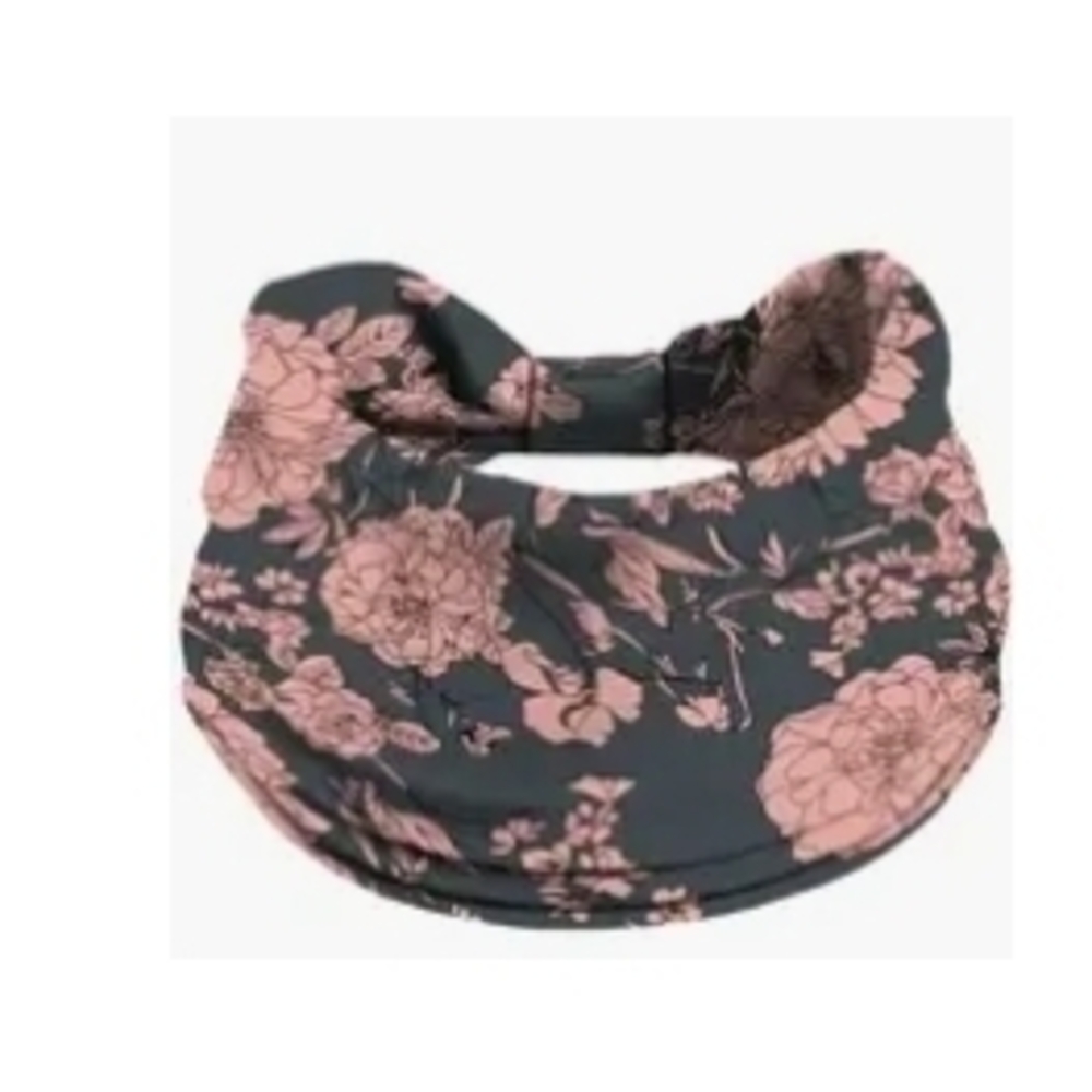 Floral Pink and Gray Women's Super Soft Wide Headband